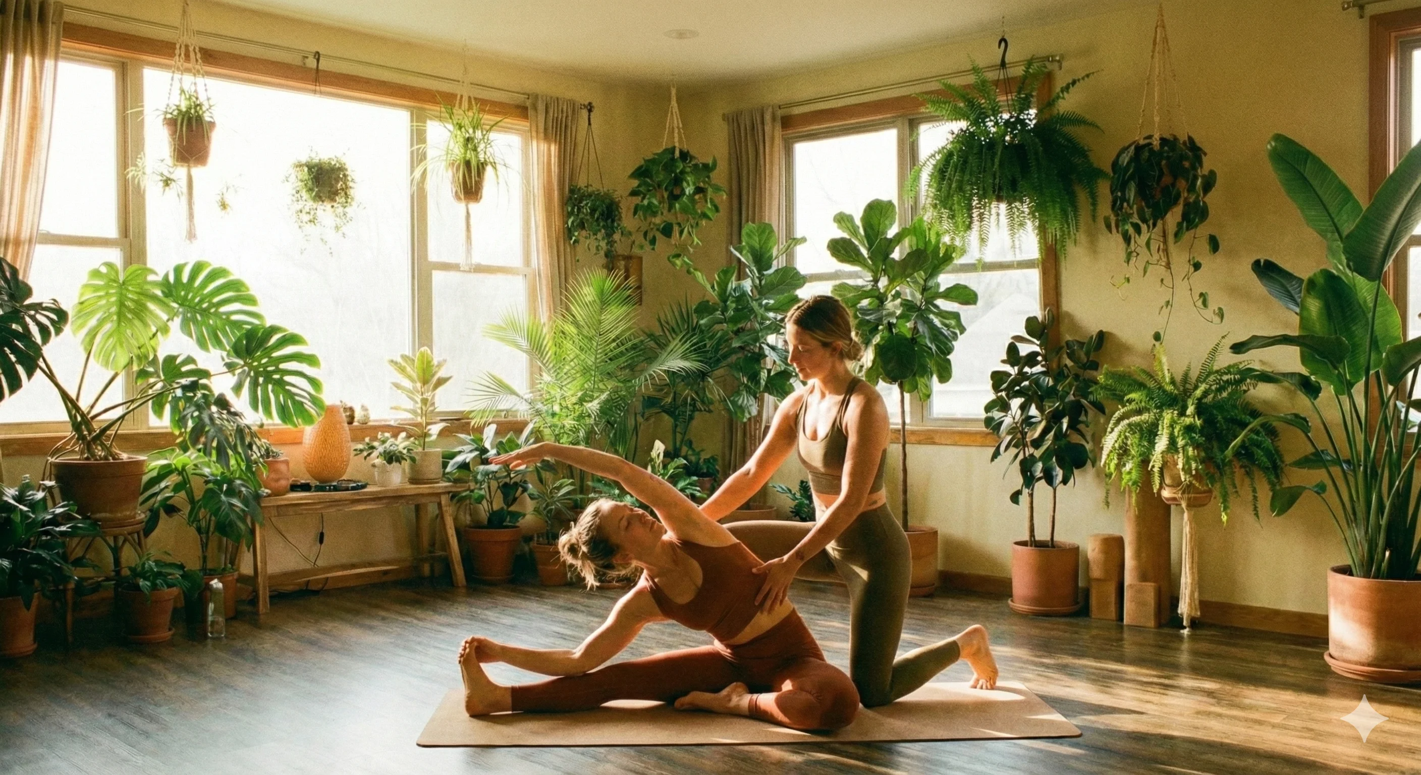 Yoga practice scene